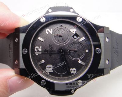 Swiss Replica Hublot Watch: BIG BANG BLACK II - Valjoux 7750 Working Chrono